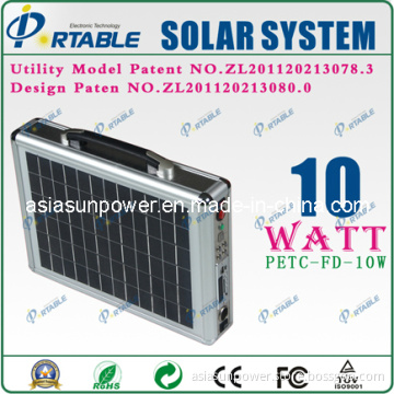 Portable 10W Solar Home Lighting System (PETC-FD-10W)